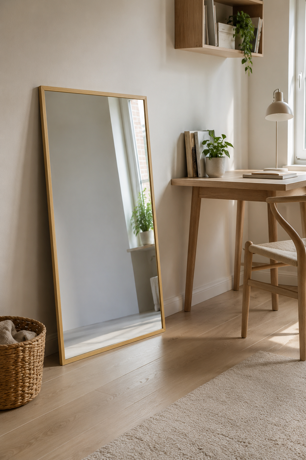 Miroir Rectangulaire Cadre Bois Naturel