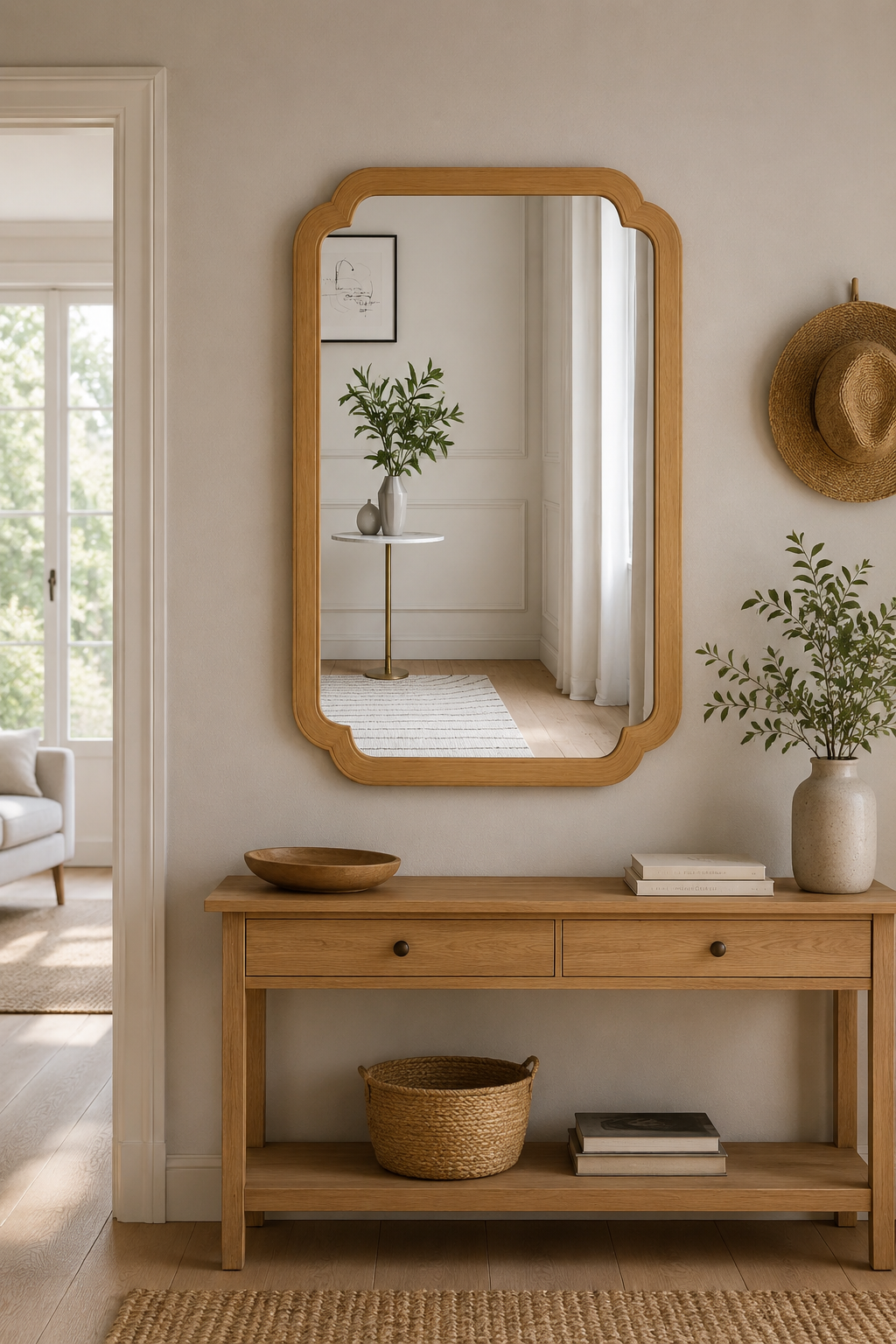 Miroir Arche Bois Rustique Style Campagne