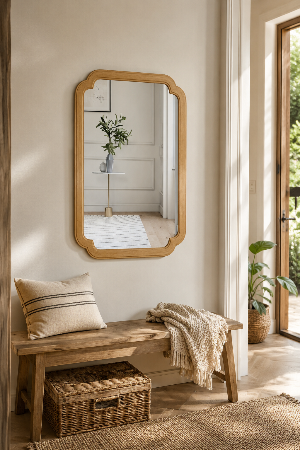 Miroir Arche Bois Rustique Style Campagne