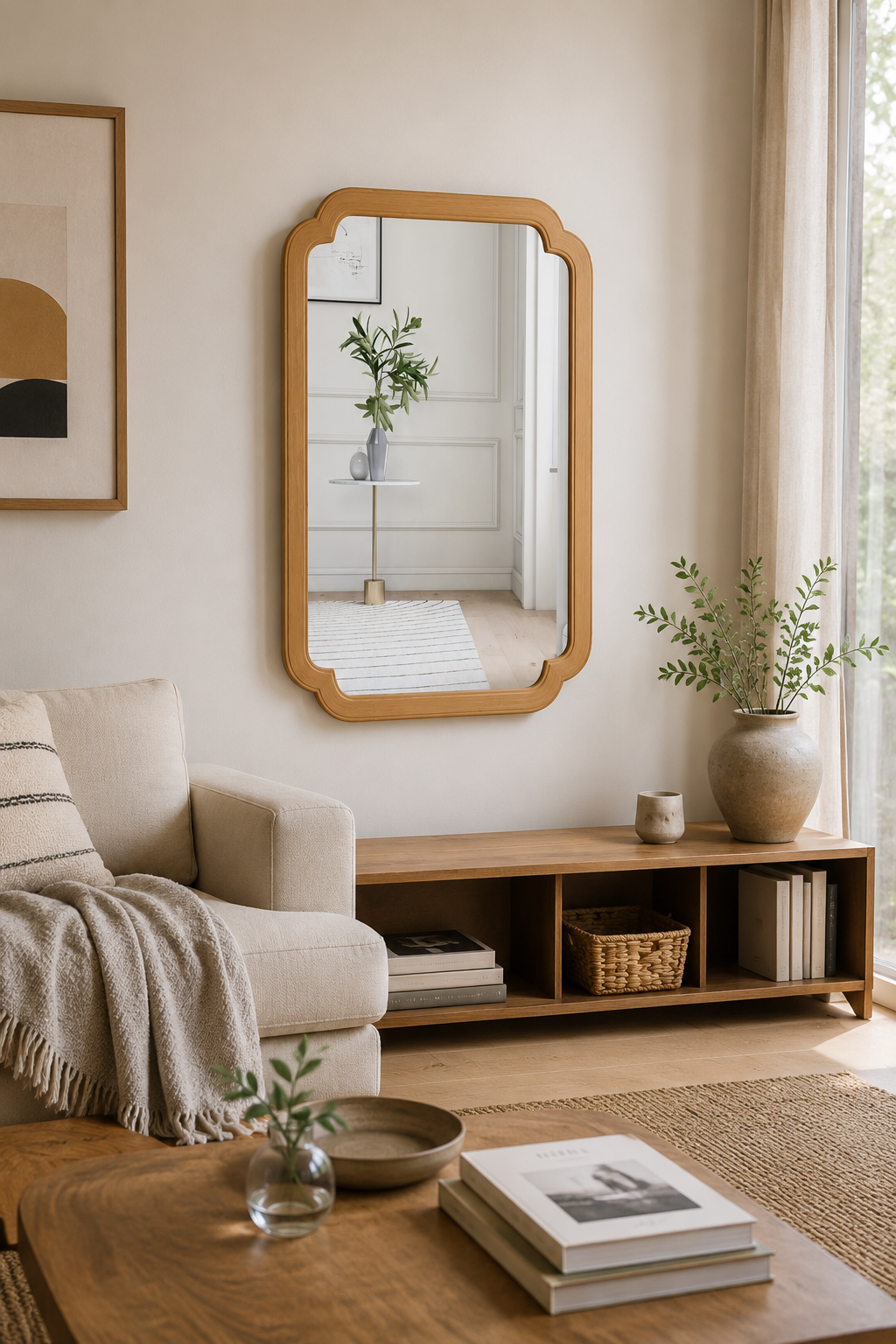 Miroir Arche Bois Rustique Style Campagne