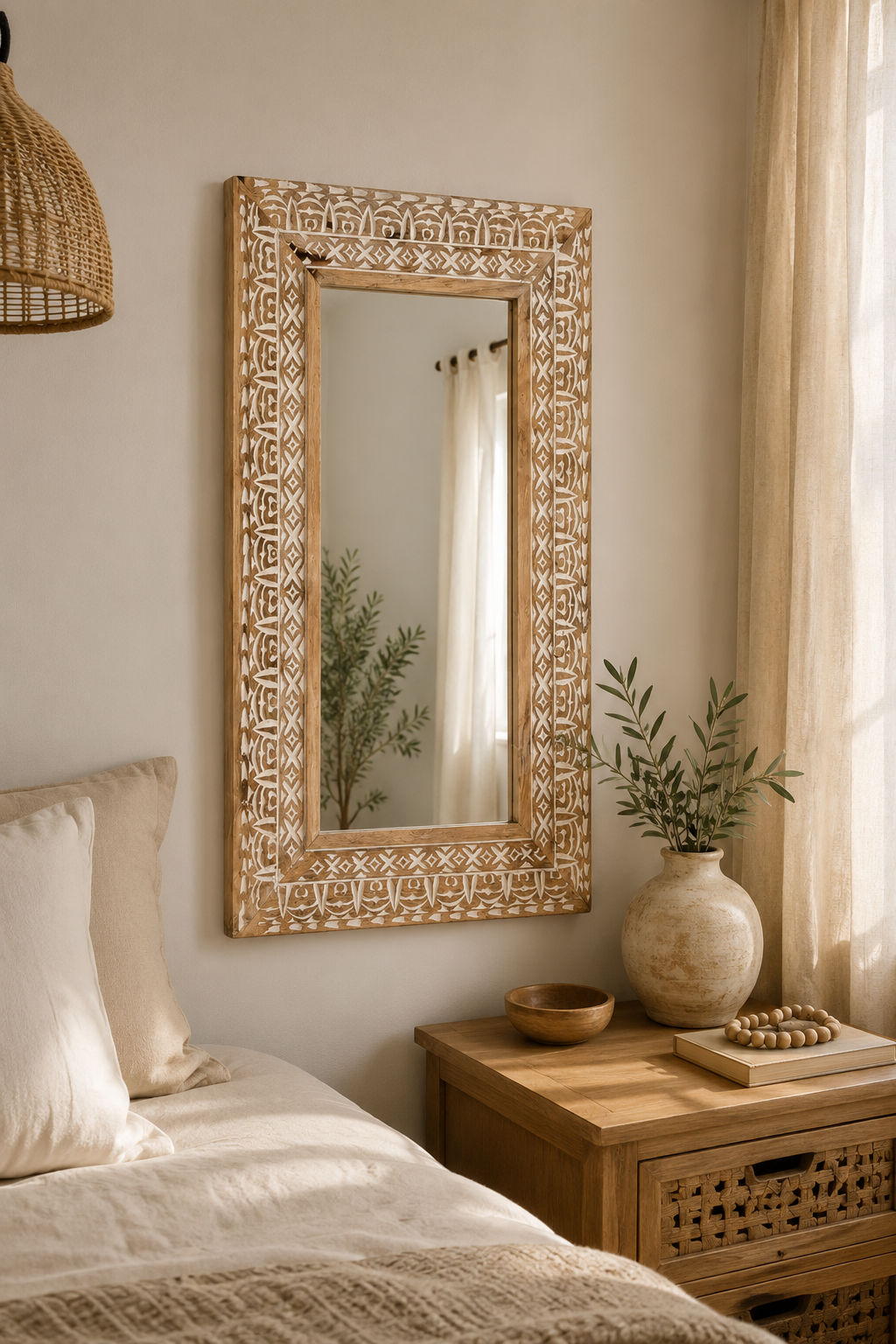 Miroir Sculpté Main Bois Exotique Massif 3 Formats