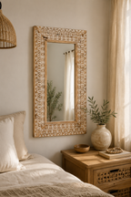 Miroir Sculpté Main Bois Exotique Massif 3 Formats