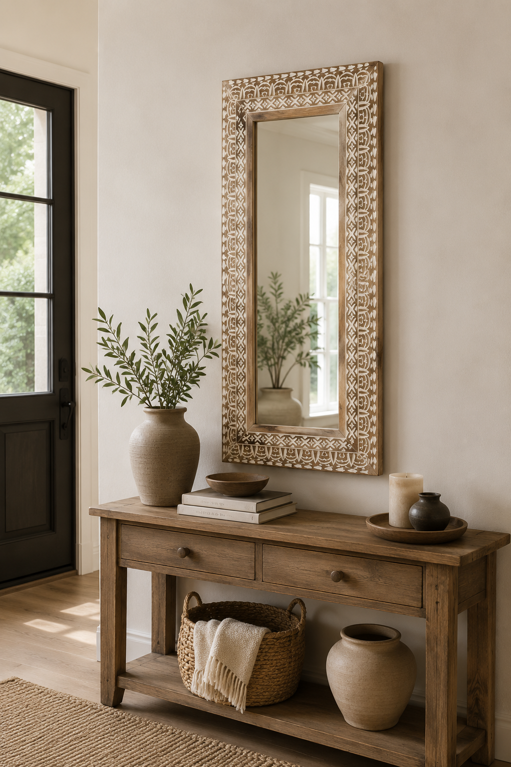 Miroir Sculpté Main Bois Exotique Massif 3 Formats