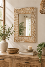Miroir Sculpté Main Bois Exotique Massif 3 Formats
