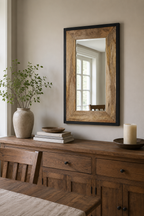Miroir Mural Bois Exotique Artisanal Veinage Unique