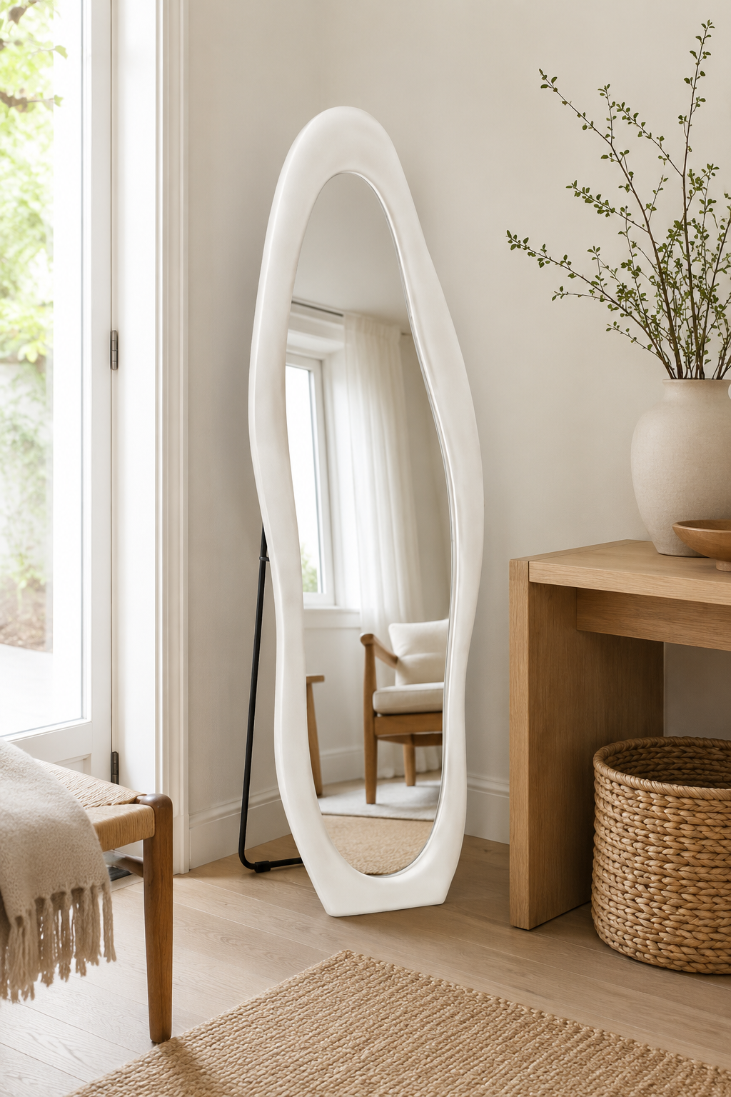 Miroir Pleine Longueur Velours Ondulé