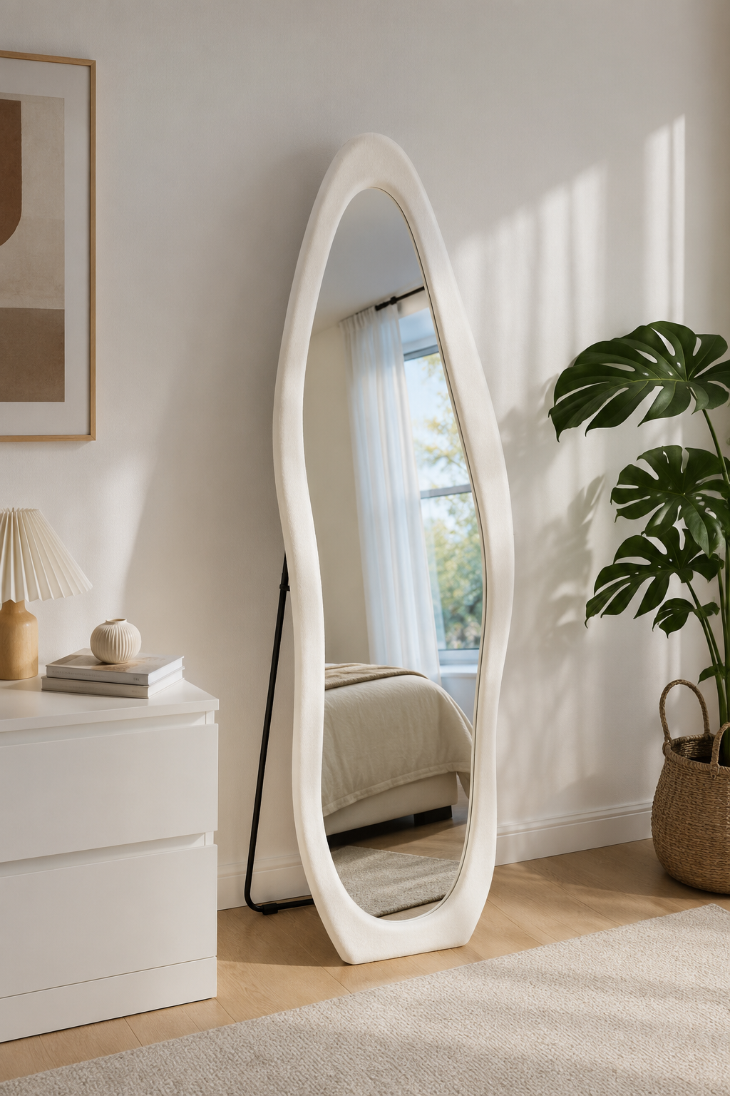 Miroir Pleine Longueur Velours Ondulé