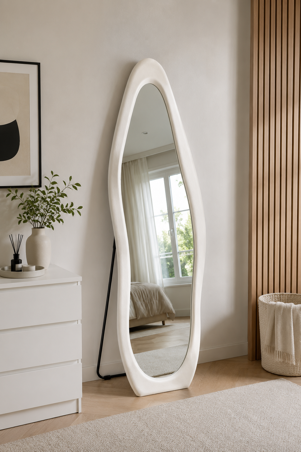 Miroir Pleine Longueur Velours Ondulé