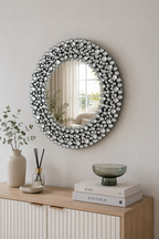 Miroir Rond Prestige Cadre Cristaux Scintillants