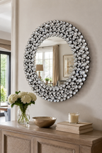 Miroir Rond Prestige Cadre Cristaux Scintillants