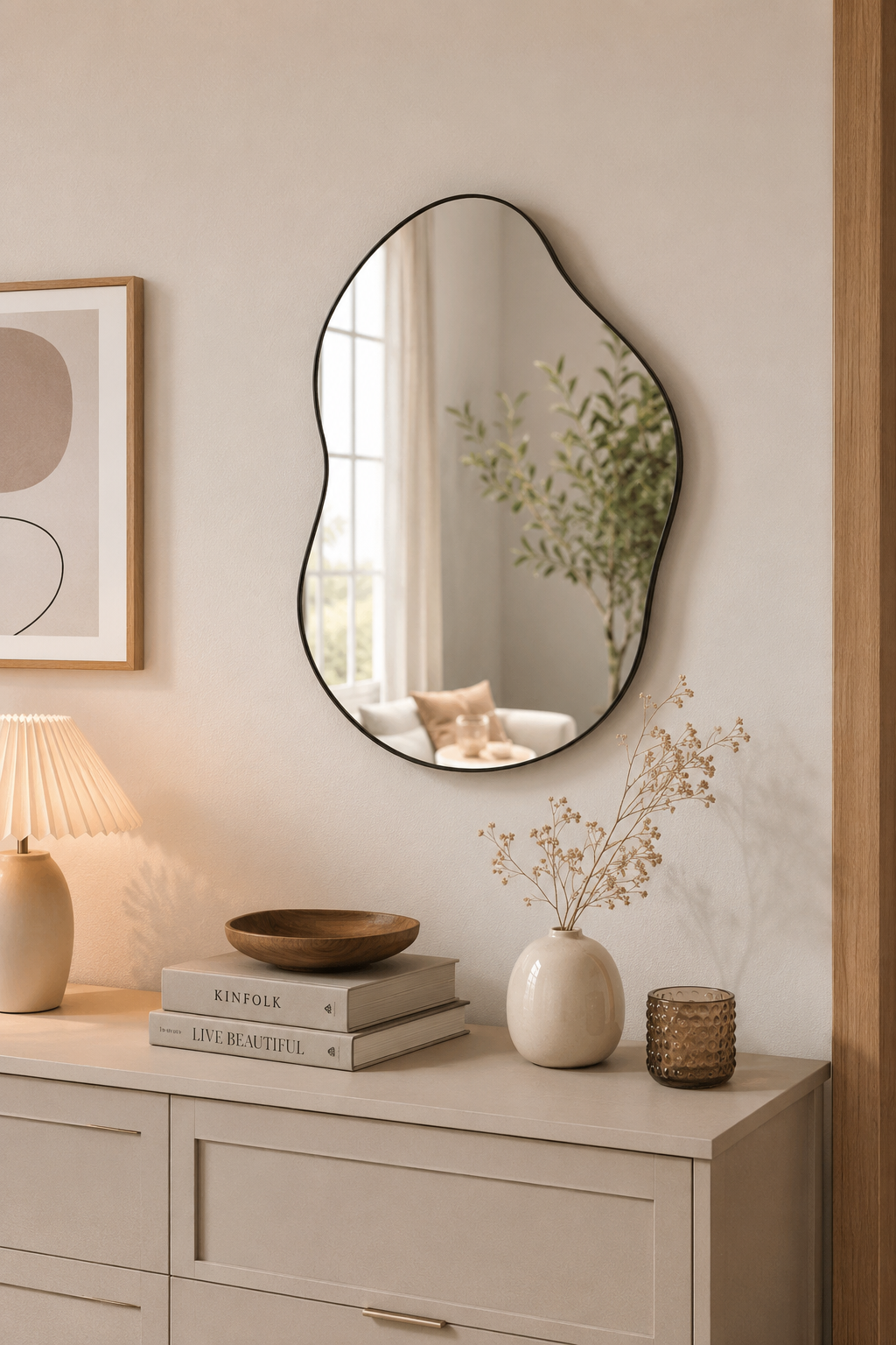 Miroir Asymétrique Forme Irrégulière Design Contemporain