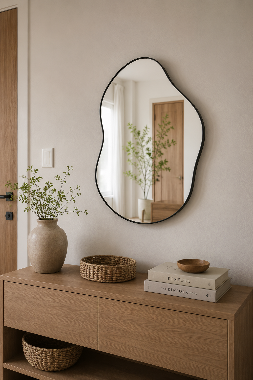 Miroir Asymétrique Forme Irrégulière Design Contemporain