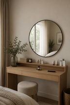 Miroir Rond Mural Cadre Noir Minimaliste