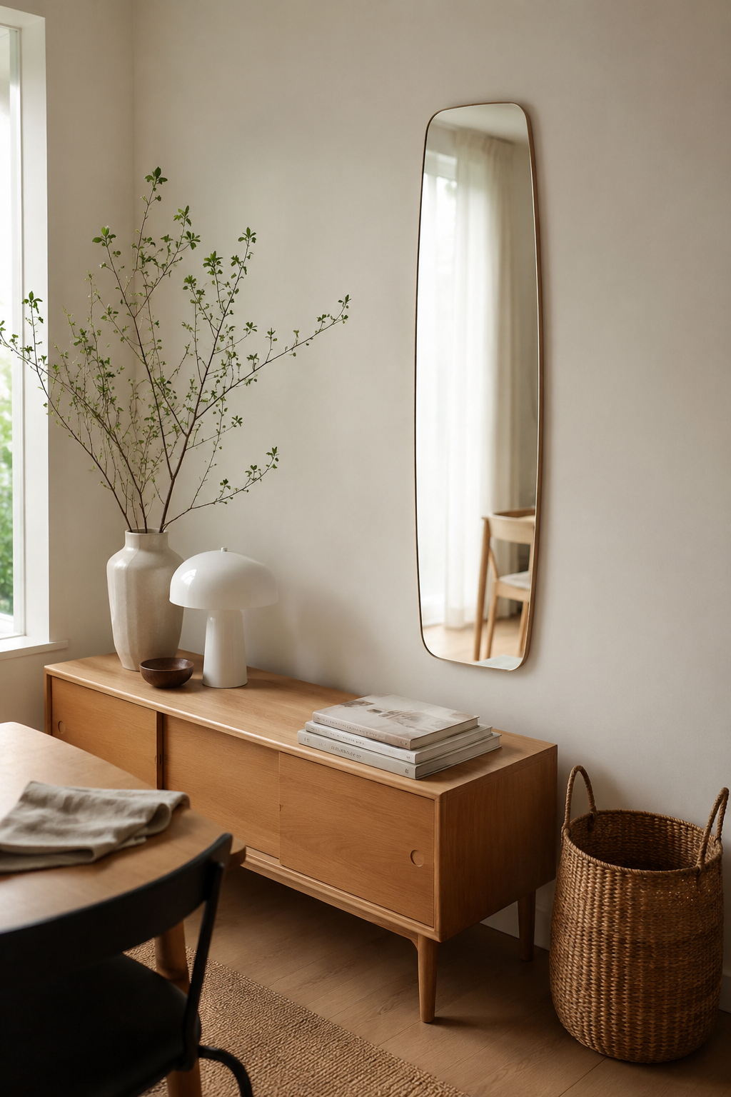 Miroir Doré Style Fenêtre Ovale Allongé