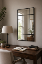 Miroir Style Fenêtre Industrielle Cadre Métal Noir