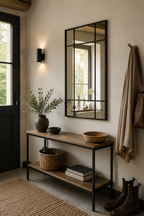 Miroir Style Fenêtre Industrielle Cadre Métal Noir