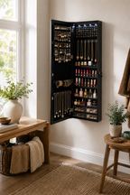 Armoire à Bijoux Porte Miroir Pleine Longueur 6 Tiroirs