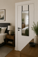 Miroir de Porte Cadre Aluminium Noir Minimaliste