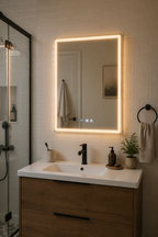 Miroir LED Étanche IP54 Affichage Heure et Température