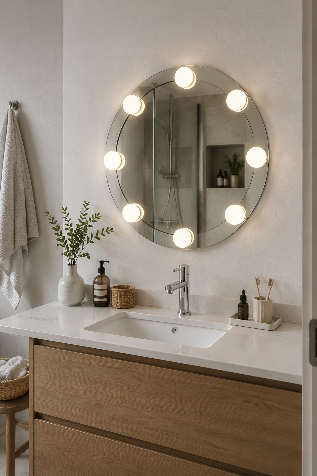 Miroir Rond LED Éclairage Intégré