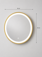 Miroir Rond LED Doré Intensité Variable
