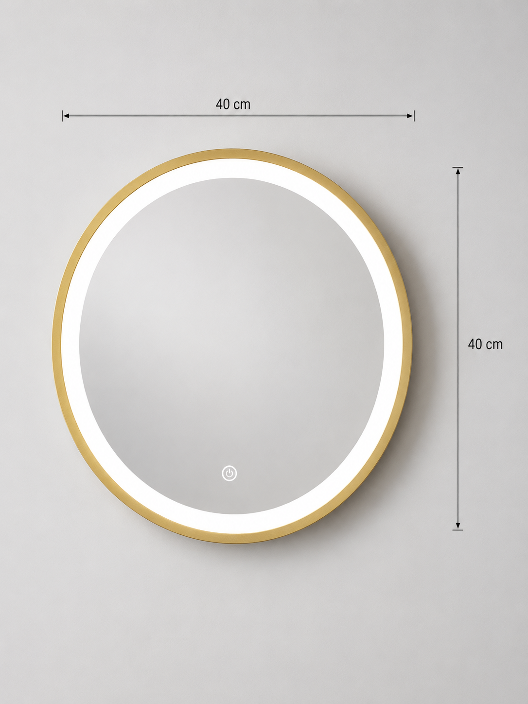 Miroir Rond LED Doré Intensité Variable
