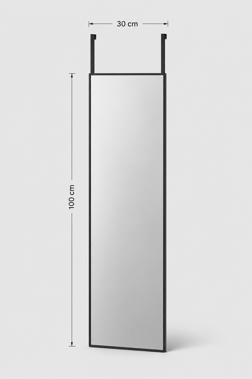Miroir de Porte Cadre Aluminium Noir Minimaliste