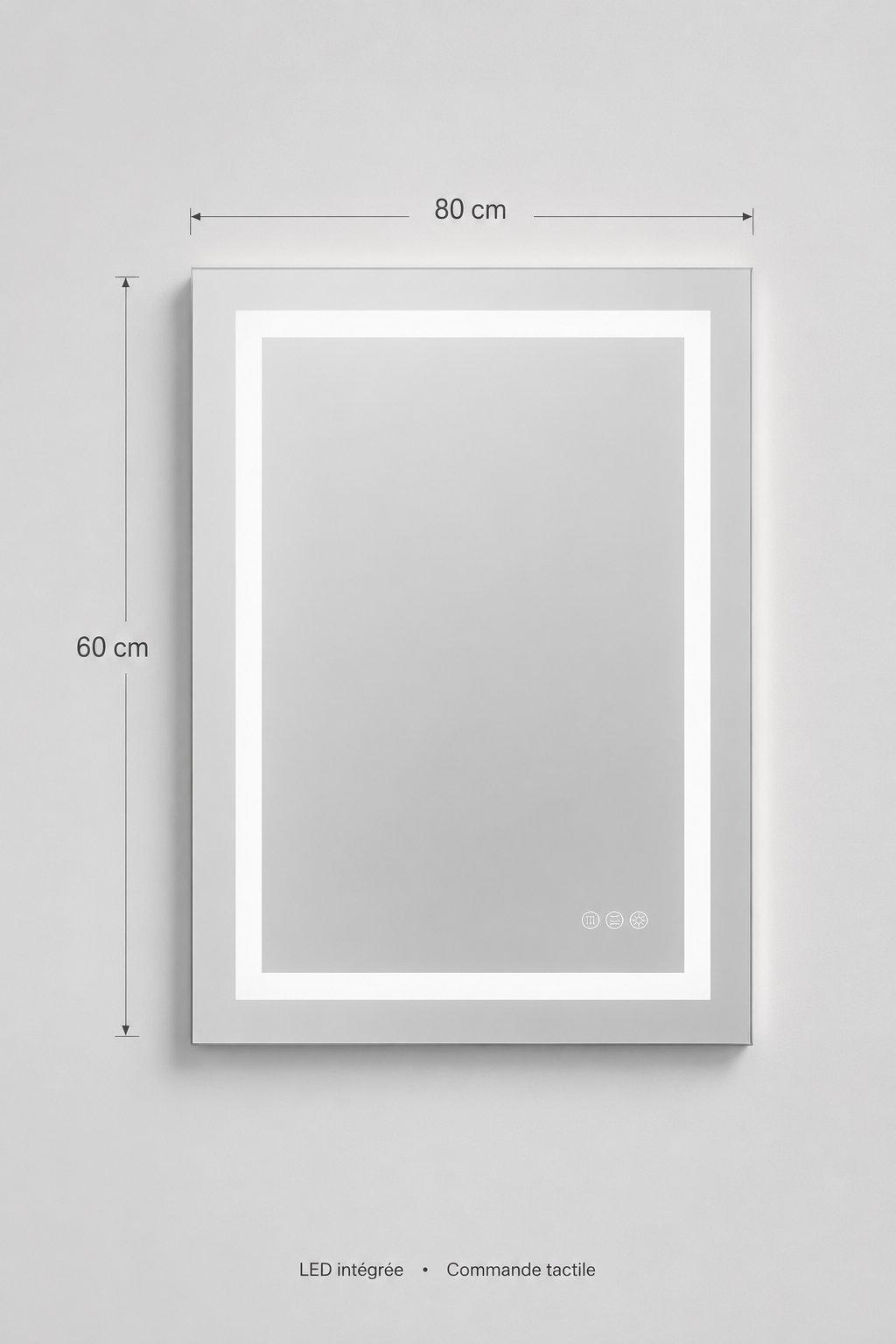Miroir LED Maquillage Double Éclairage Anti-Buée IP44