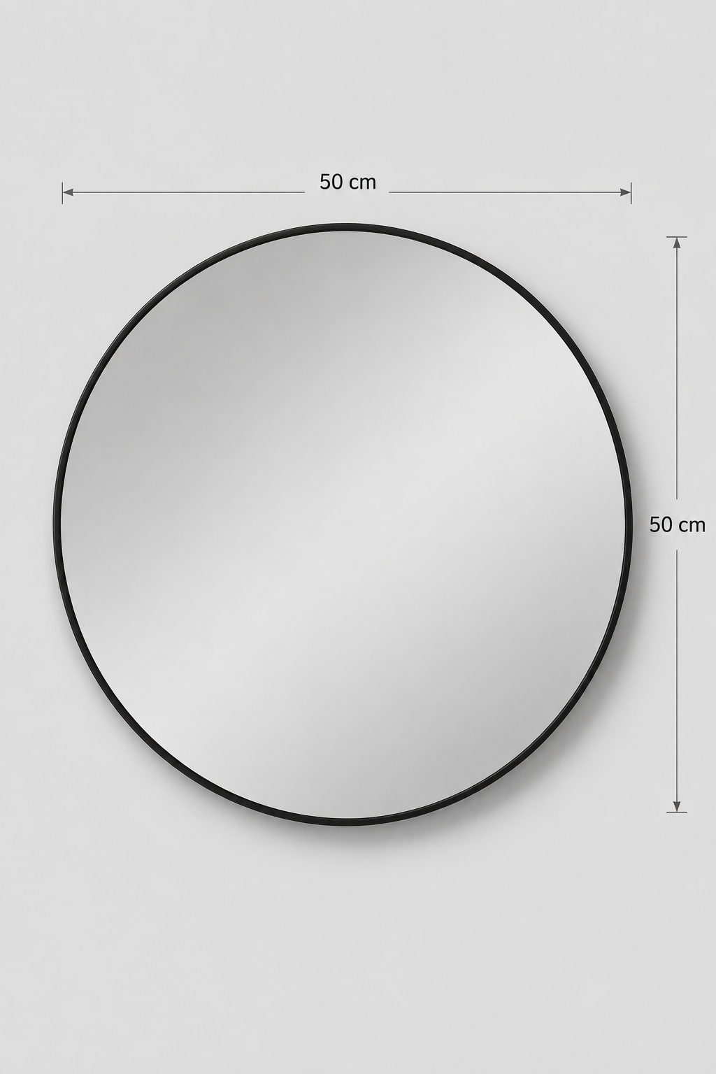 Miroir Rond Mural Cadre Noir Minimaliste