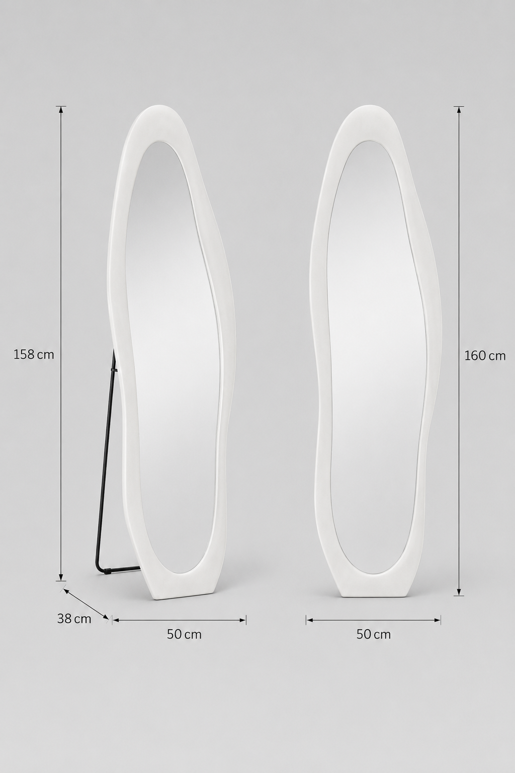 Miroir Pleine Longueur Velours Ondulé
