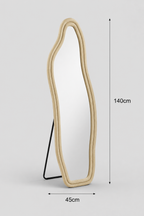Miroir Sur Pied Ondulé Asymétrique Cadre Flanelle