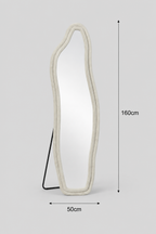 Miroir Sur Pied Ondulé Asymétrique Cadre Flanelle
