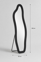 Miroir Sur Pied Ondulé Asymétrique Cadre Flanelle