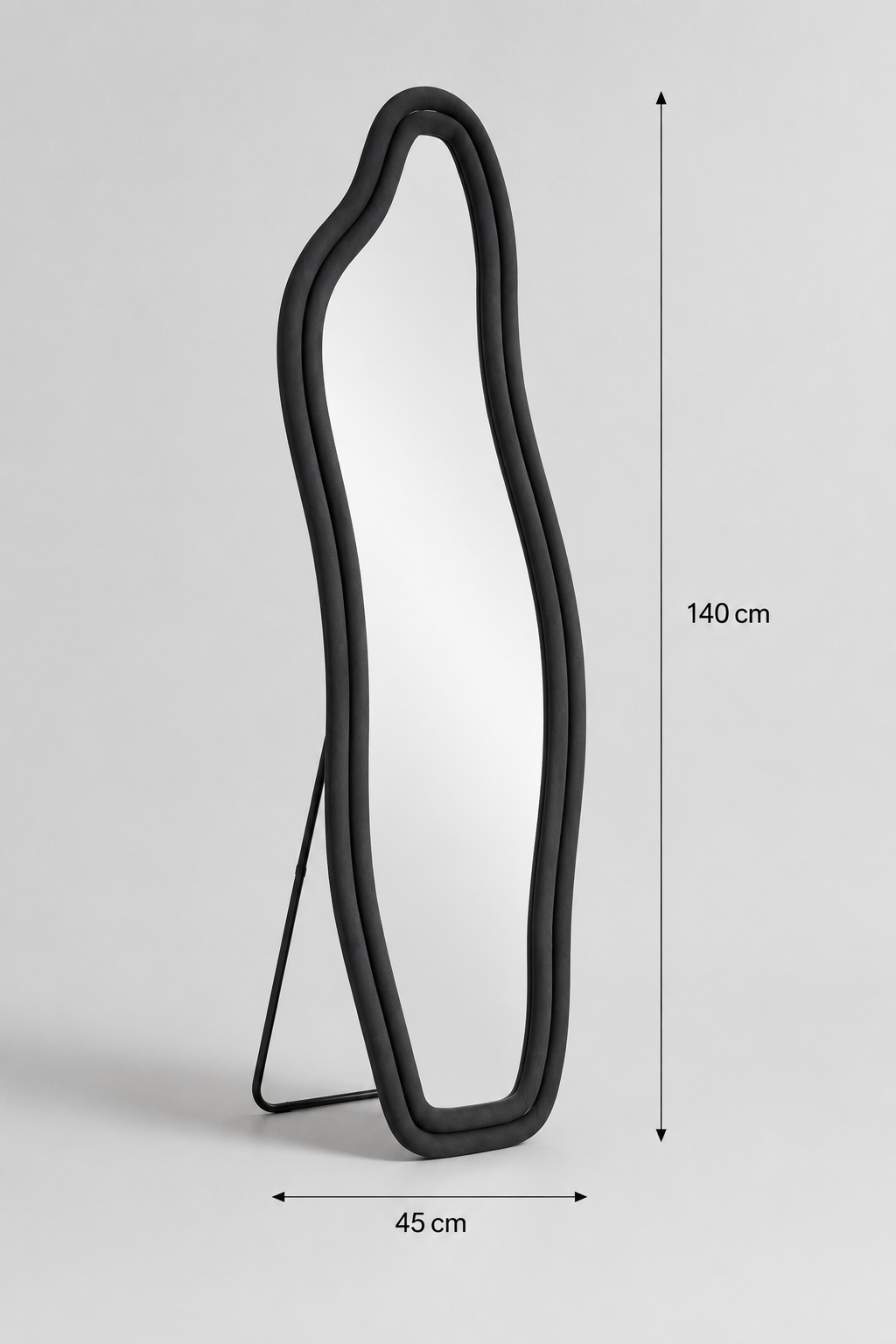 Miroir Sur Pied Ondulé Asymétrique Cadre Flanelle