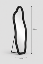 Miroir Sur Pied Ondulé Asymétrique Cadre Flanelle