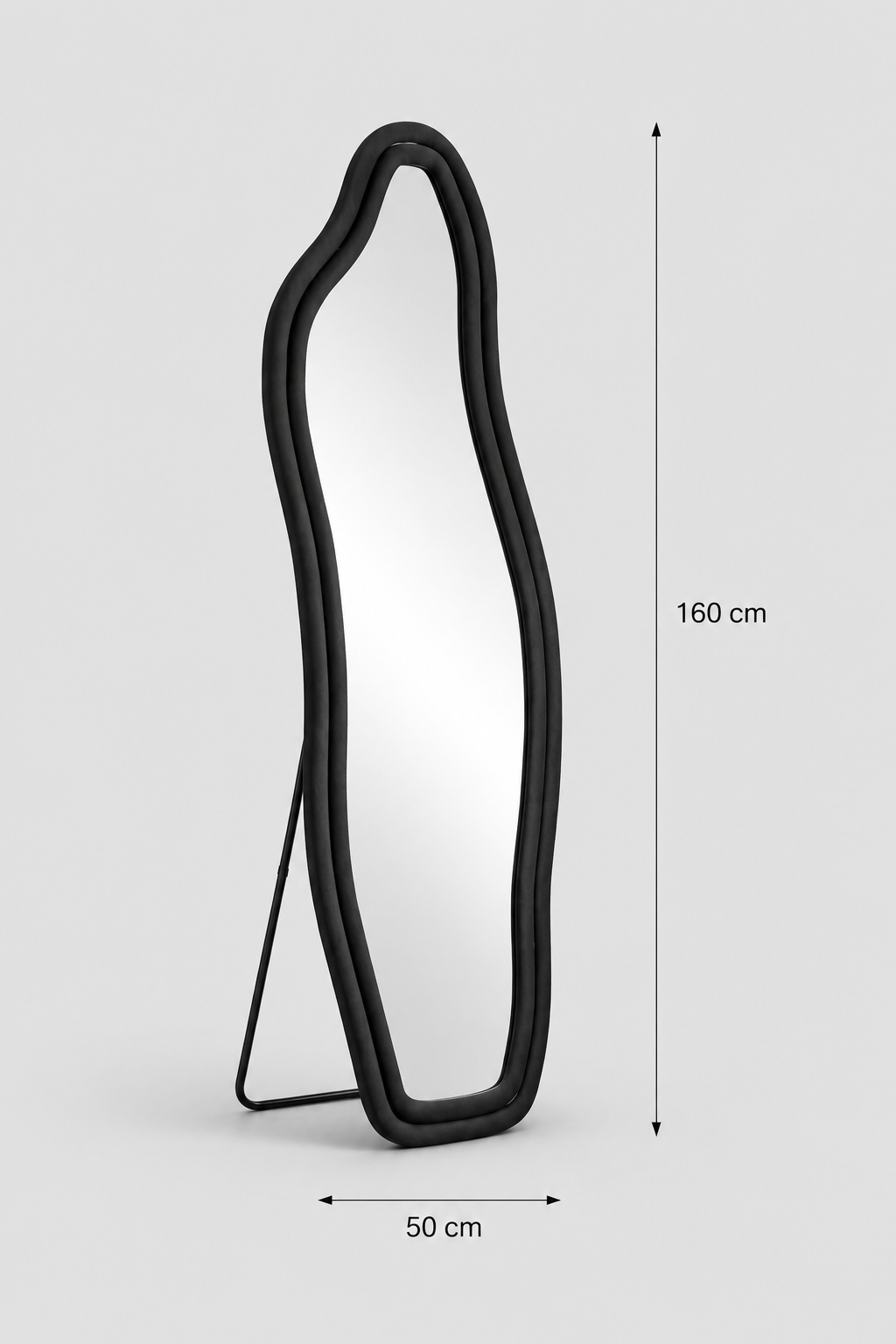 Miroir Sur Pied Ondulé Asymétrique Cadre Flanelle