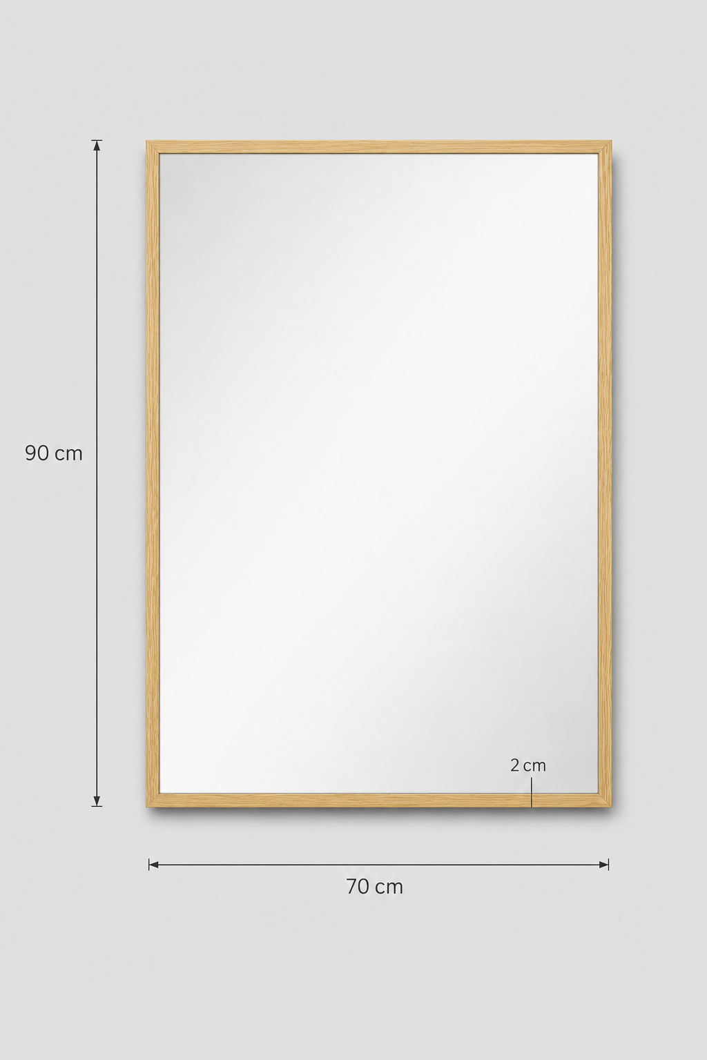 Miroir Rectangulaire Cadre Bois Naturel