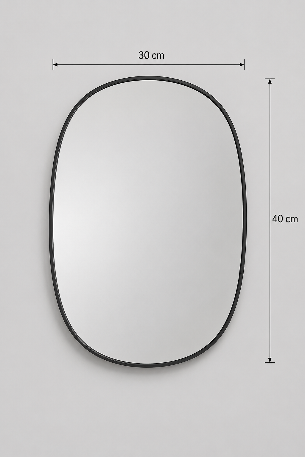 Miroir Mural Compact Finition Noire Mate
