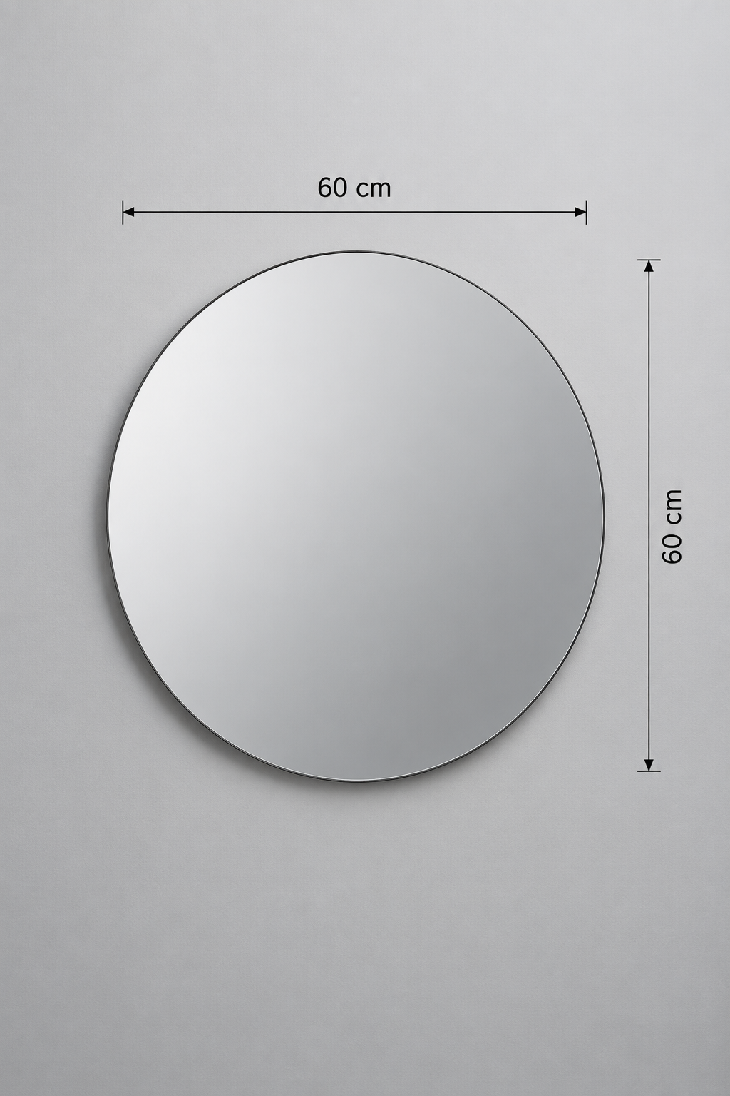 Miroir Rond Verre Trempé Bord Poli Argent