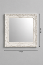 Miroir Baroque Blanc Carré Cadre Ornemental