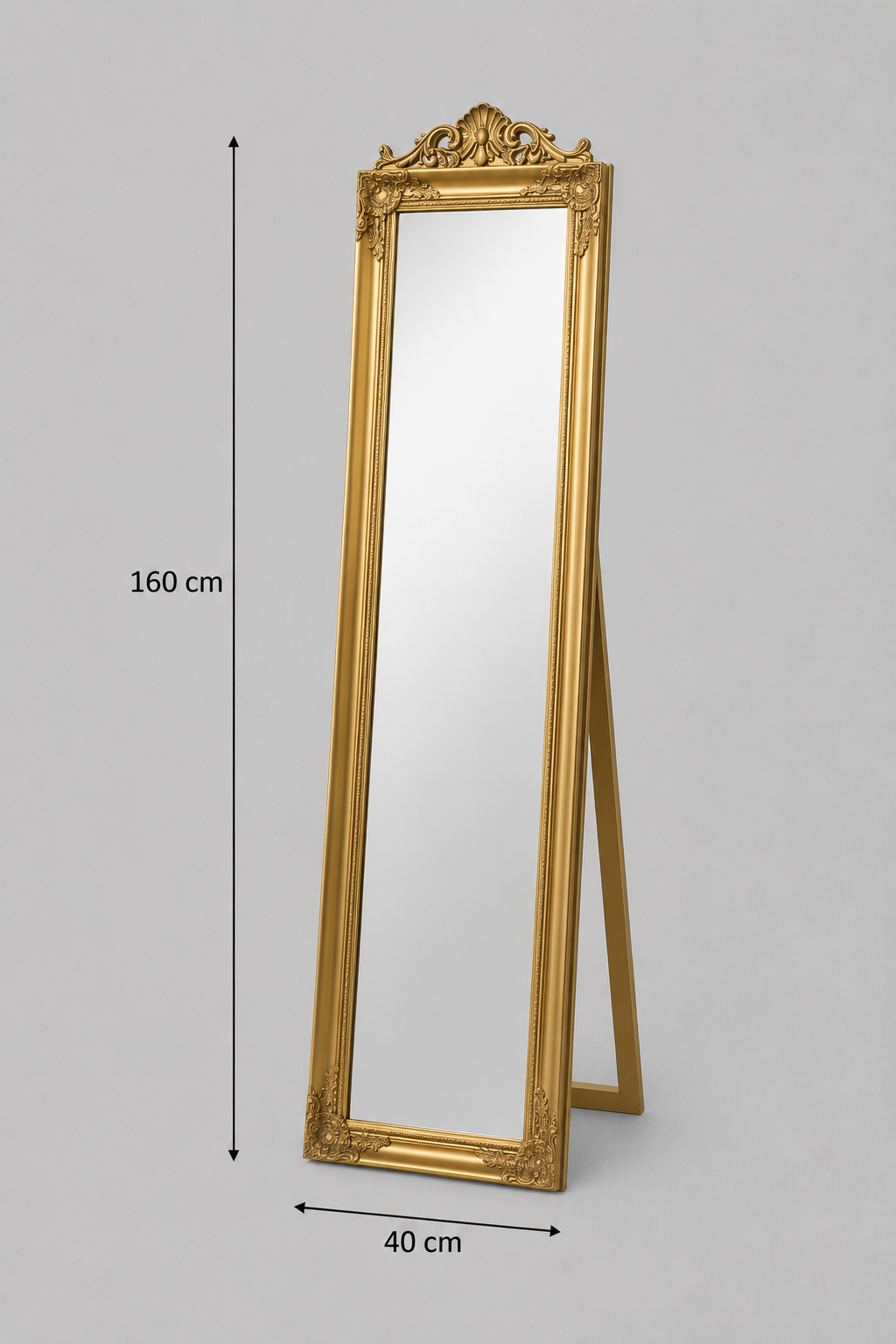 Miroir Sur Pied Baroque Doré Cadre Sculpté