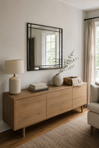 Miroir Carré Cadre Fer Noir Minimaliste