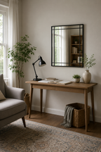 Miroir Carré Cadre Fer Noir Minimaliste