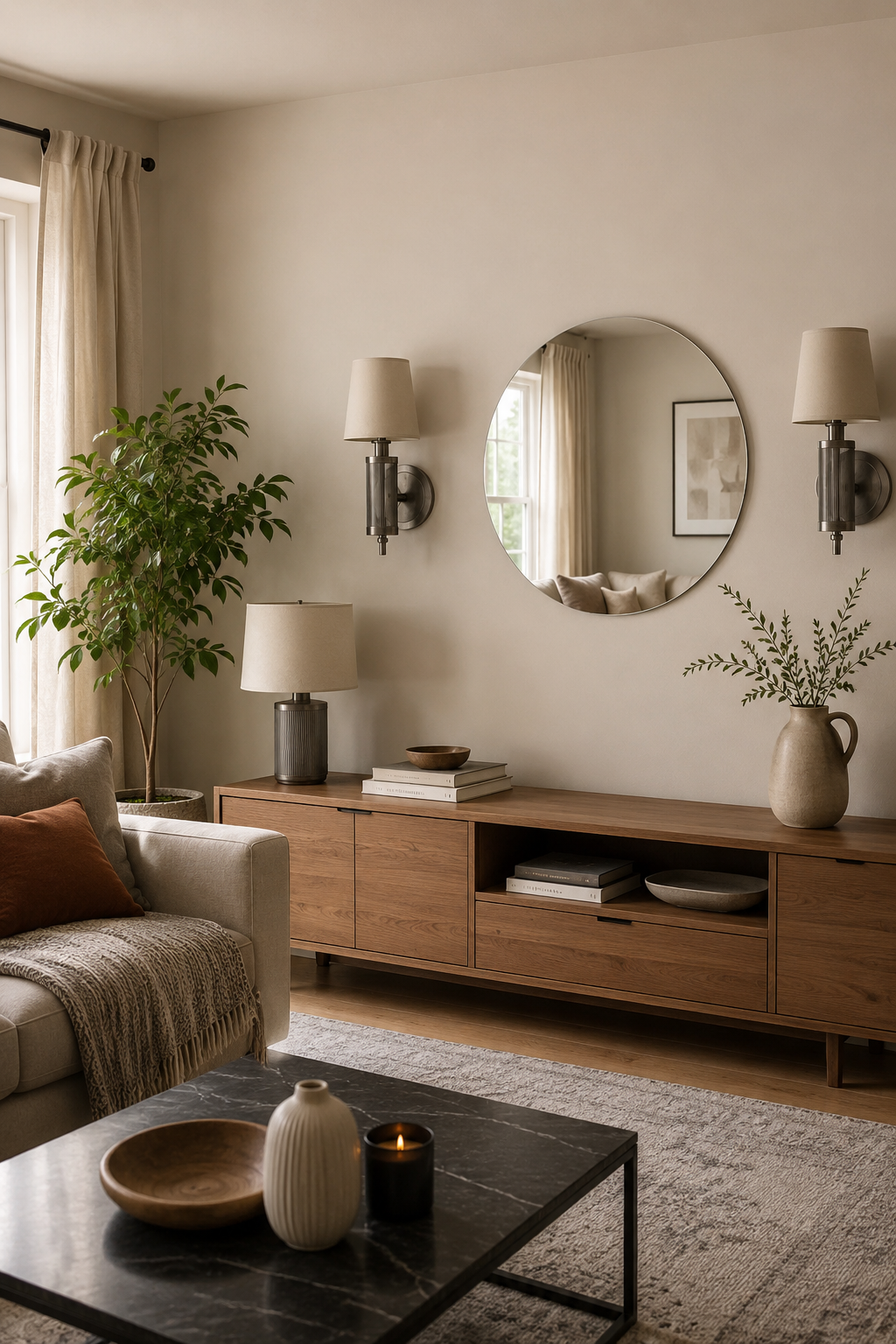 Miroir Rond Sans Cadre Épuré Multi-Tailles