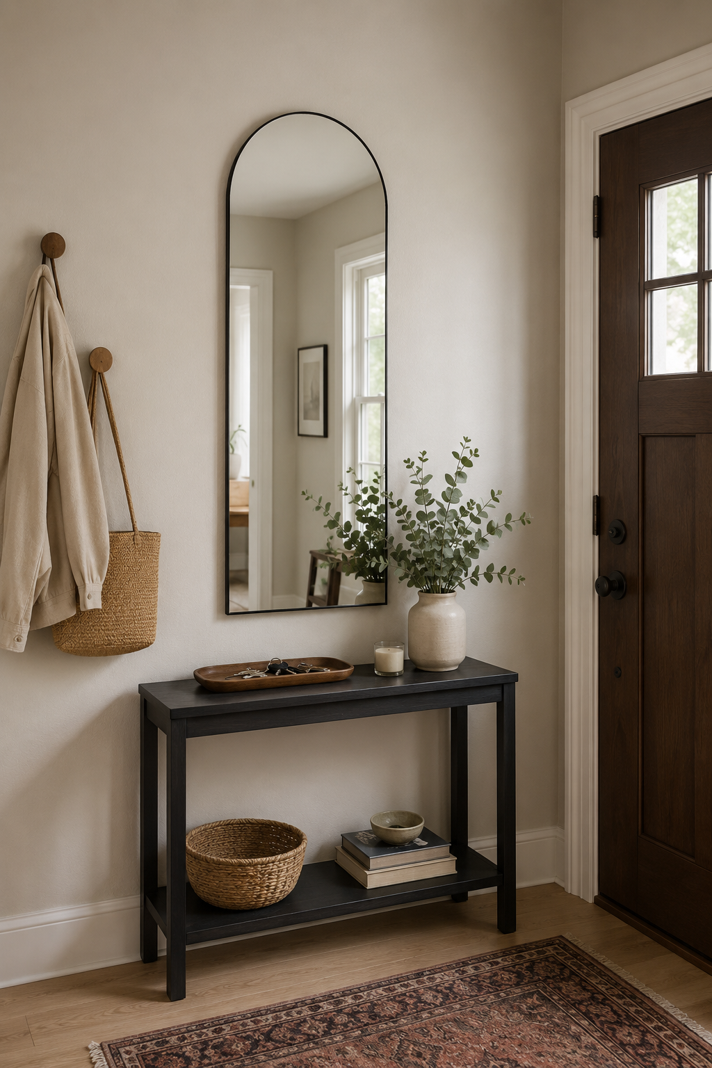 Miroir Pleine Longueur Arche Noir Mat Sol