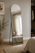 Miroir Pleine Longueur Arche Noir Mat Sol