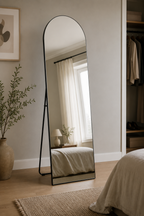 Miroir Pleine Longueur Arche Noir Mat Sol