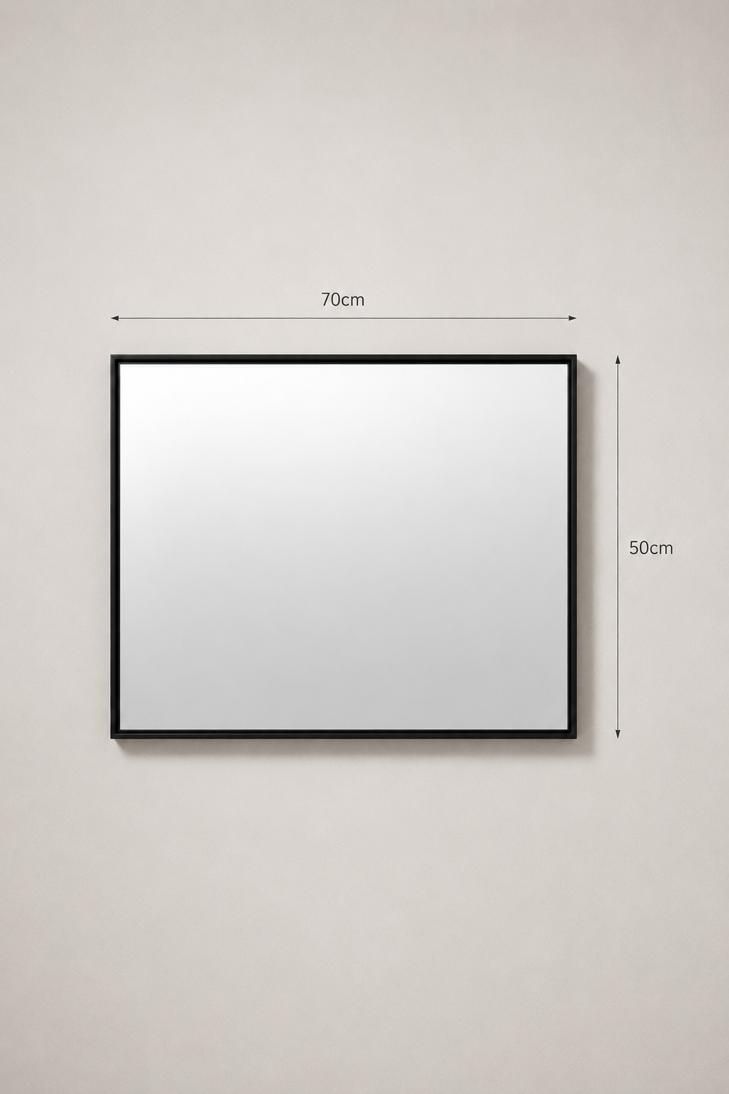 Miroir Rectangulaire Aluminium Noir Verre HD 2 Formats Double Pose