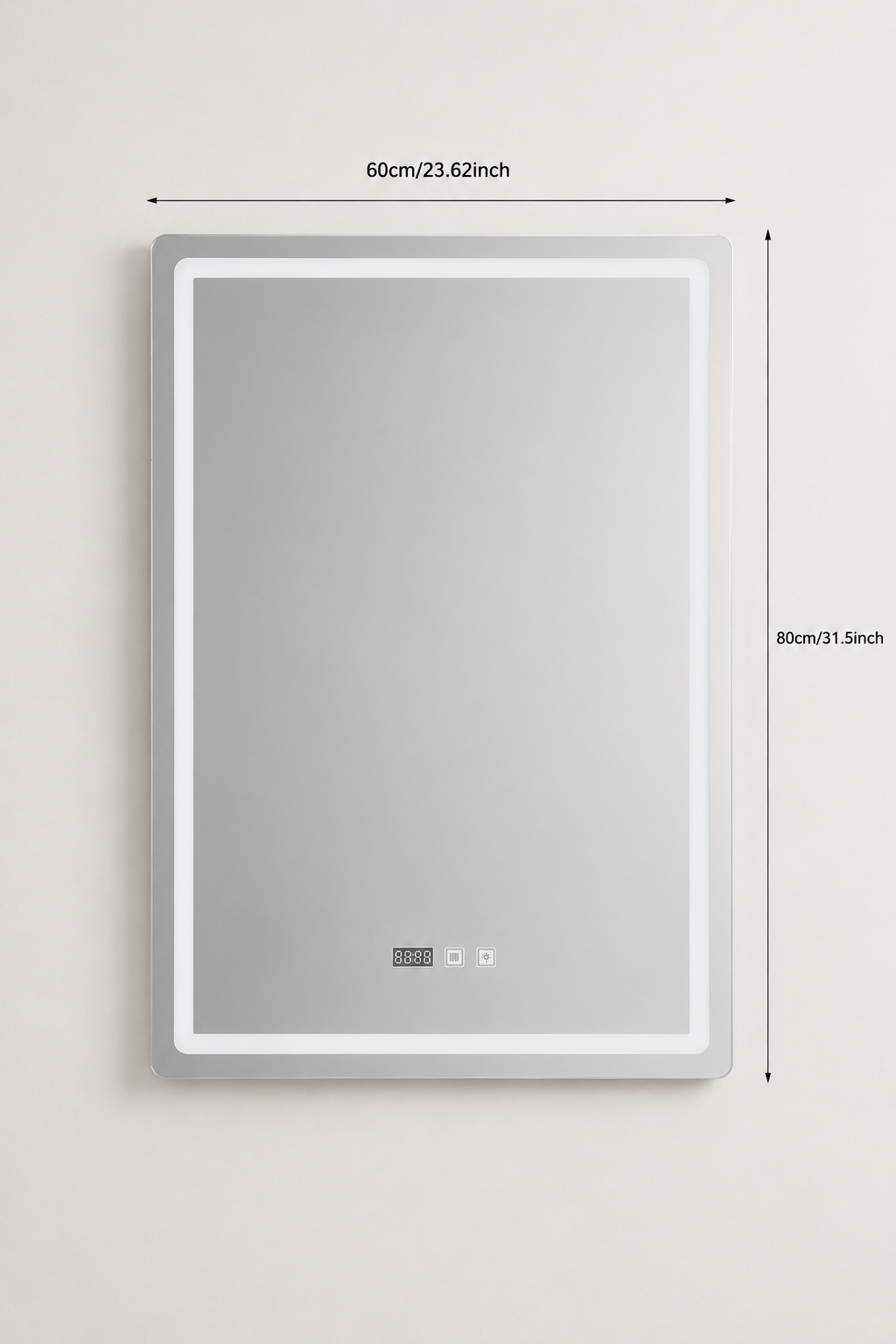Miroir LED Anti-Buée Affichage Heure Température Tactile