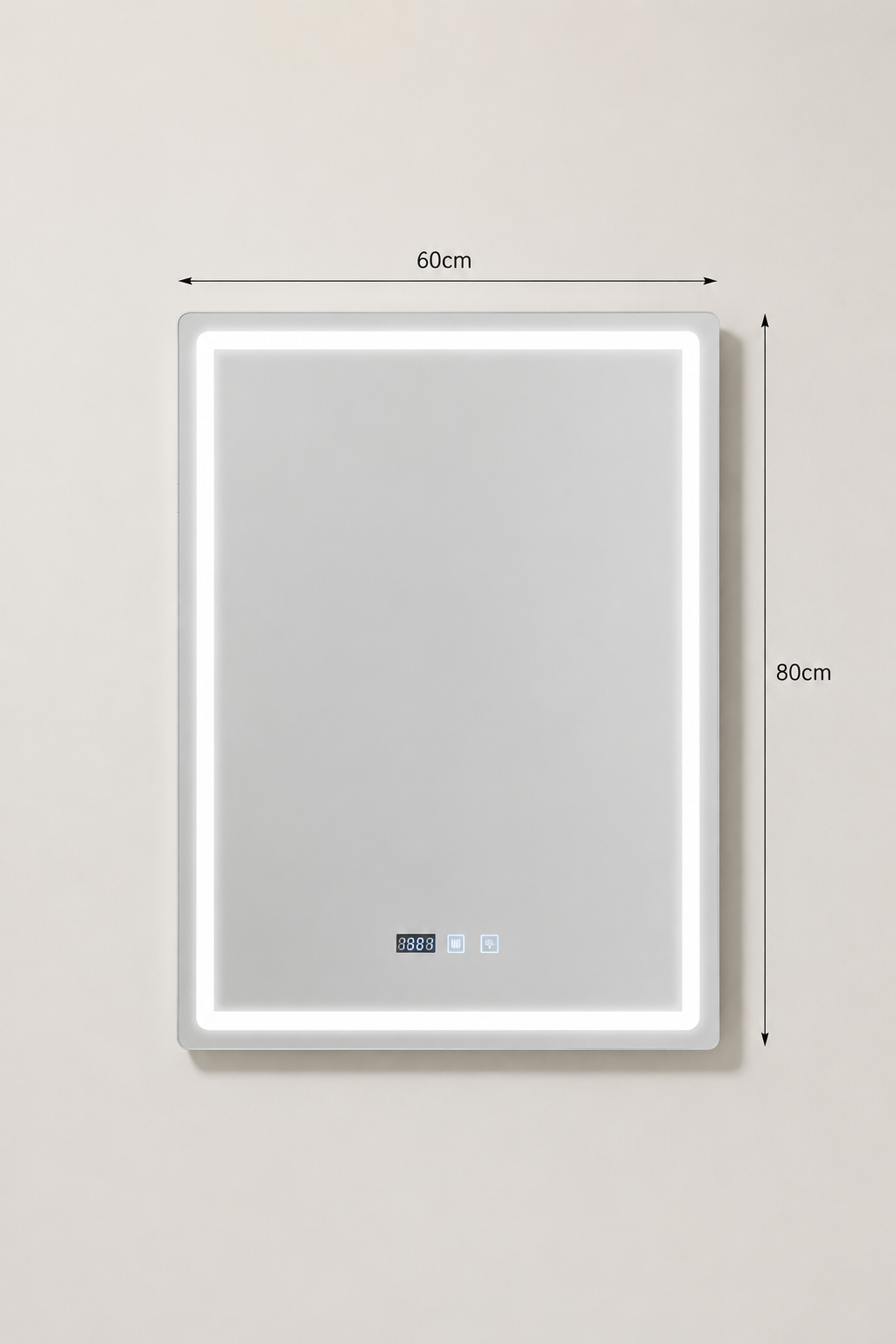 Miroir LED Rectangulaire Étanche 3 Températures Intensité Variable